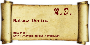 Matusz Dorina névjegykártya